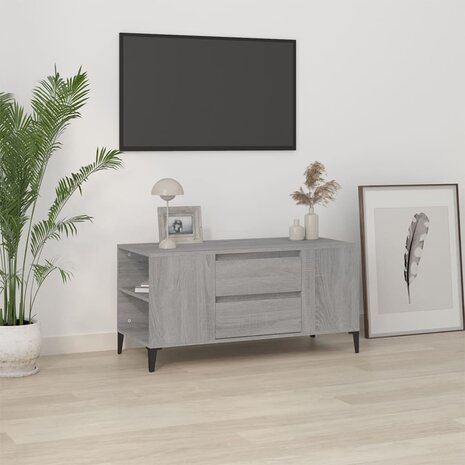 Tv-meubel 102x44,5x50 cm bewerkt hout grijs sonoma eikenkleurig 1