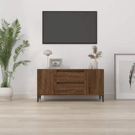 Tv-meubel 102x44,5x50 cm bewerkt hout bruin eikenkleur 3