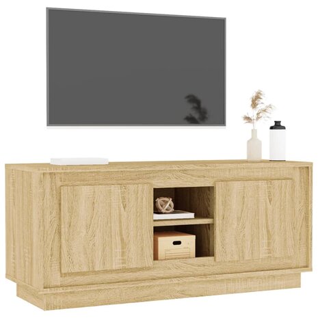 Tv-meubel 102x35x45 cm bewerkt hout sonoma eikenkleurig 4