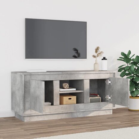 Tv-meubel 102x35x45 cm bewerkt hout betongrijs 3