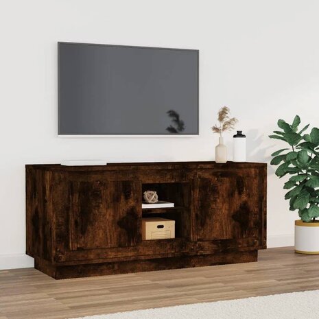 Tv-meubel 102x35x45 cm bewerkt hout gerookt eikenkleurig 1