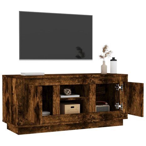 Tv-meubel 102x35x45 cm bewerkt hout gerookt eikenkleurig 5