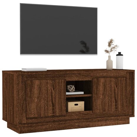 Tv-meubel 102x35x45 cm bewerkt hout bruin eikenkleur 4