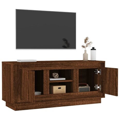 Tv-meubel 102x35x45 cm bewerkt hout bruin eikenkleur 5