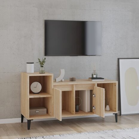 Tv-meubel 100x35x55 cm bewerkt hout sonoma eikenkleurig 3