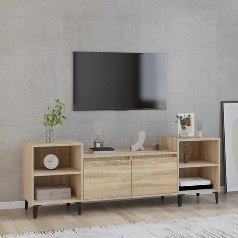 Tv-meubel 160x35x55 cm bewerkt hout sonoma eikenkleurig 1