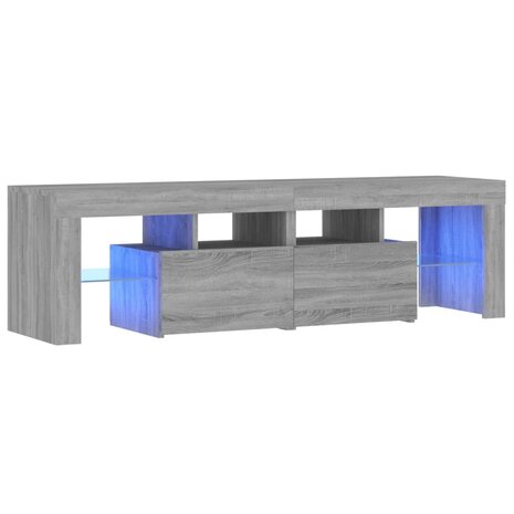 Tv-meubel met LED-verlichting 140x36,5x40 cm grijs sonoma eiken 2