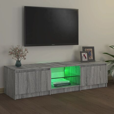 Tv-meubel met LED-verlichting 140x40x35,5 cm grijs sonoma eiken 4