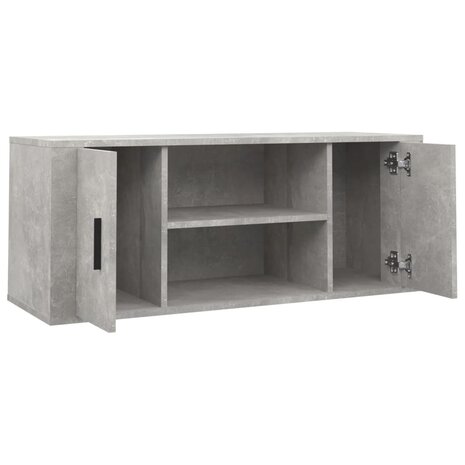 Tv-meubel 100x35x40 cm bewerkt hout betongrijs 4