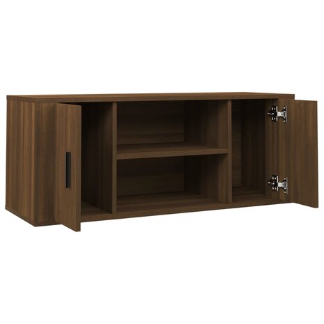 Tv-meubel 100x35x40 cm bewerkt hout bruin eikenkleur 6