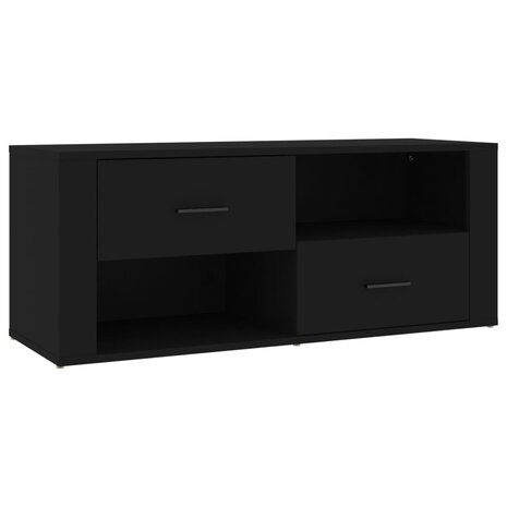 Tv-meubel 100x35x40 cm bewerkt hout zwart 2