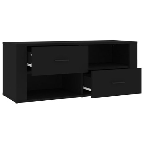 Tv-meubel 100x35x40 cm bewerkt hout zwart 7