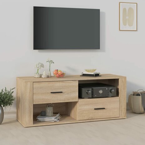 Tv-meubel 100x35x40 cm bewerkt hout sonoma eikenkleurig 1