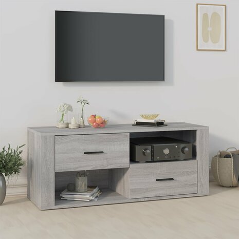 Tv-meubel 100x35x40 cm bewerkt hout grijs sonoma eikenkleurig 1