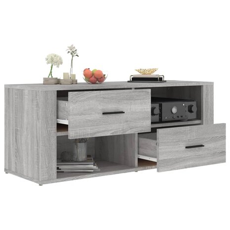 Tv-meubel 100x35x40 cm bewerkt hout grijs sonoma eikenkleurig 5