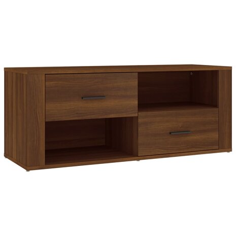 Tv-meubel 100x35x40 cm bewerkt hout bruin eikenkleur 2