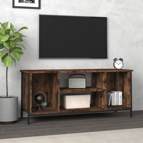 Tv-meubel 102x35x45 cm bewerkt hout gerookt eikenkleurig 1