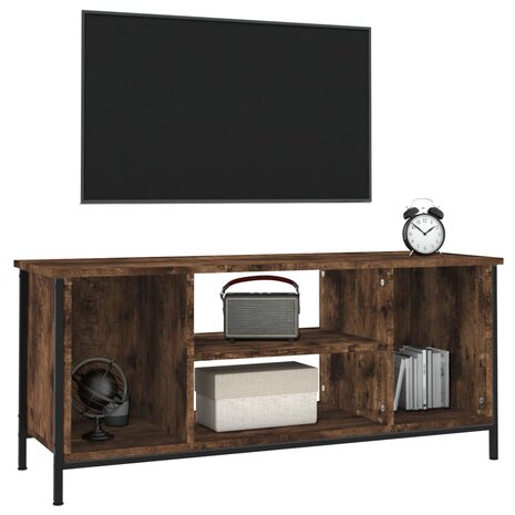 Tv-meubel 102x35x45 cm bewerkt hout gerookt eikenkleurig 4