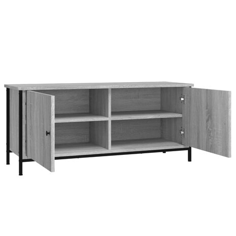 Tv-meubel 102x35x45 cm bewerkt hout grijs sonoma eikenkleurig 6