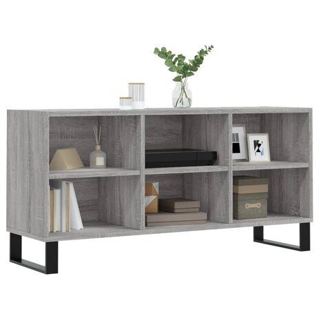 Tv-meubel 103,5x30x50 cm bewerkt hout grijs sonoma eikenkleurig 3