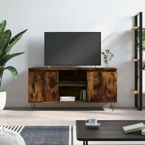 Tv-meubel 104x35x50 cm bewerkt hout gerookt eikenkleurig 1