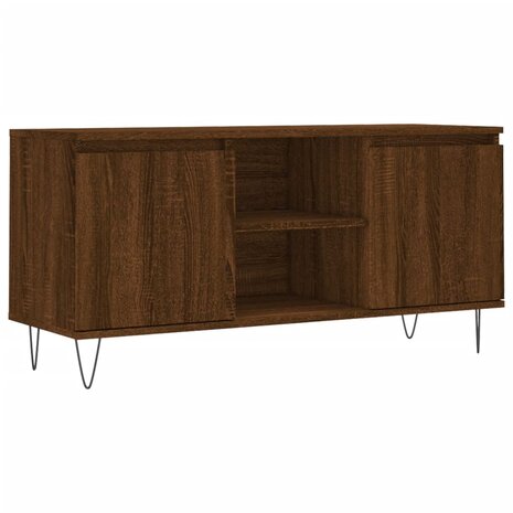 Tv-meubel 104x35x50 cm bewerkt hout bruin eikenkleur 2