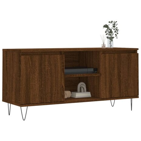 Tv-meubel 104x35x50 cm bewerkt hout bruin eikenkleur 3