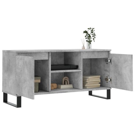 Tv-meubel 104x35x50 cm bewerkt hout betongrijs 4