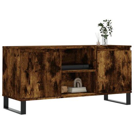 Tv-meubel 104x35x50 cm bewerkt hout gerookt eikenkleurig 3