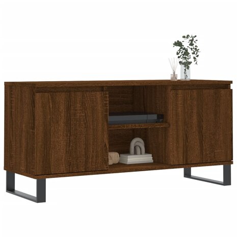 Tv-meubel 104x35x50 cm bewerkt hout bruin eikenkleur 3