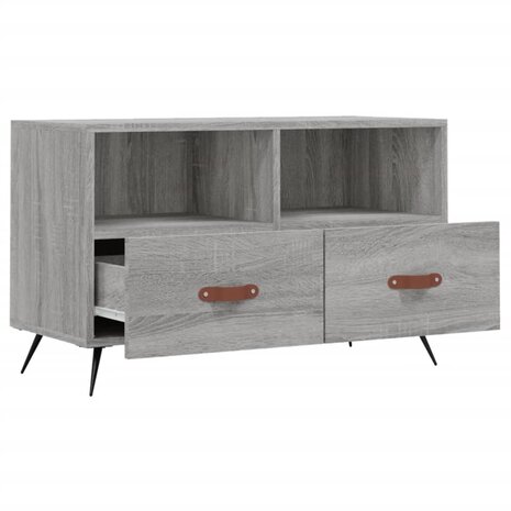 Tv-meubel 80x36x50 cm bewerkt hout grijs sonoma eikenkleurig 6