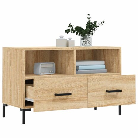 Tv-meubel 80x36x50 cm bewerkt hout sonoma eiken 4