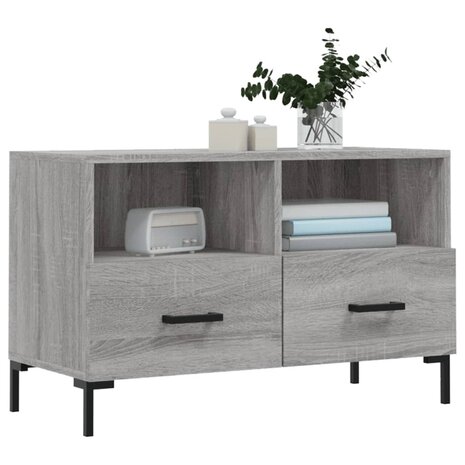 Tv-meubel 80x36x50 cm bewerkt hout grijs sonoma eikenkleurig 3