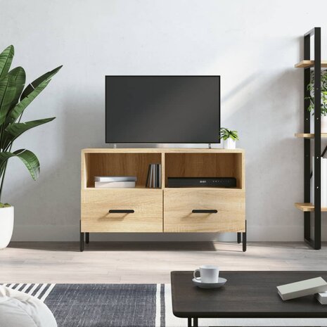 Tv-meubel 80x36x50 cm bewerkt hout sonoma eiken 1