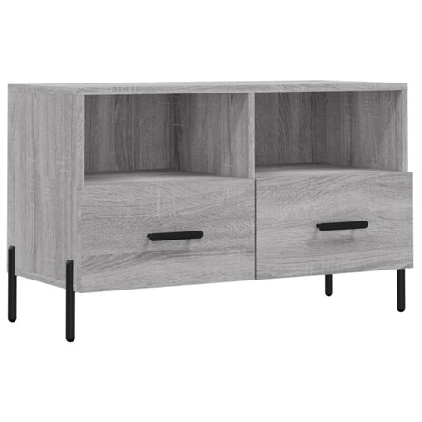 Tv-meubel 80x36x50 cm bewerkt hout grijs sonoma eikenkleurig 2