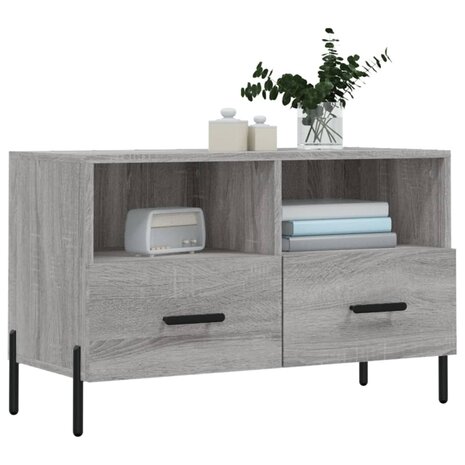 Tv-meubel 80x36x50 cm bewerkt hout grijs sonoma eikenkleurig 3