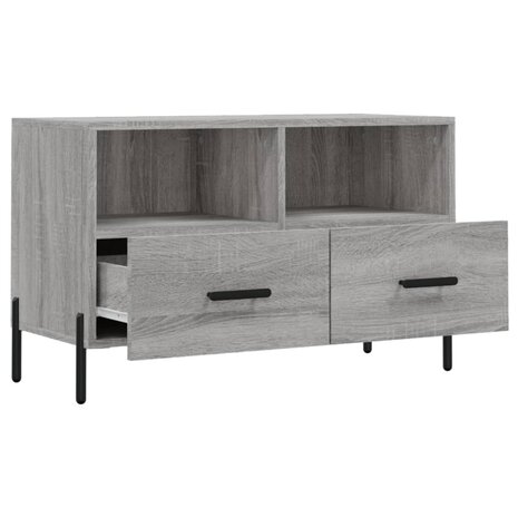 Tv-meubel 80x36x50 cm bewerkt hout grijs sonoma eikenkleurig 6