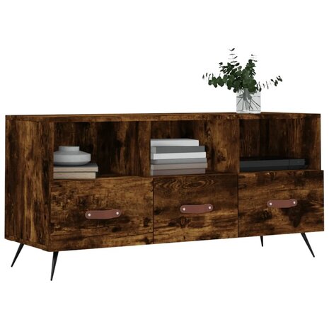 Tv-meubel 102x36x50 cm bewerkt hout gerookt eikenkleurig 3