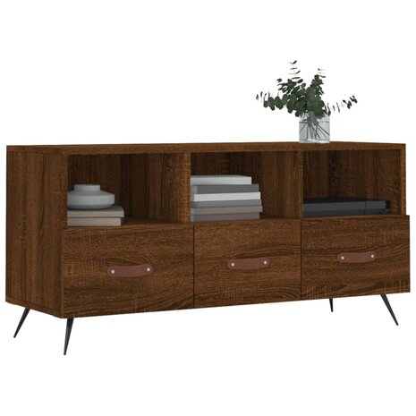 Tv-meubel 102x36x50 cm bewerkt hout bruin eikenkleur 3