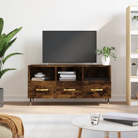 Tv-meubel 102x36x50 cm bewerkt hout gerookt eikenkleurig 1