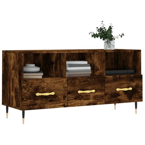 Tv-meubel 102x36x50 cm bewerkt hout gerookt eikenkleurig 3