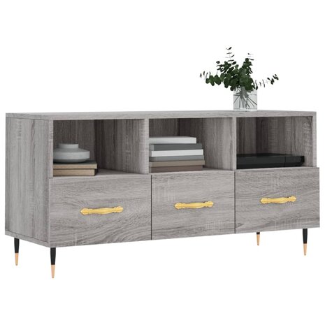 Tv-meubel 102x36x50 cm bewerkt hout grijs sonoma eikenkleurig 3