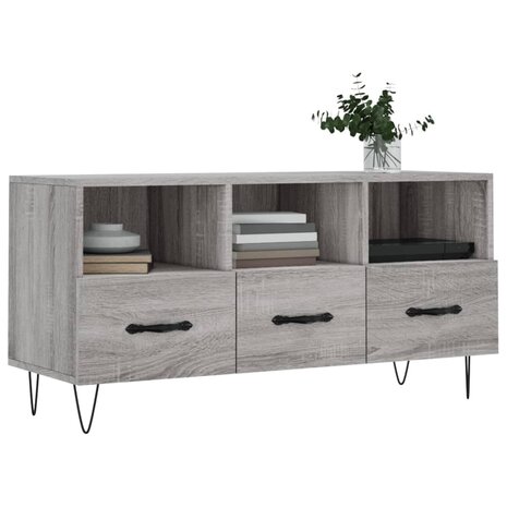 Tv-meubel 102x36x50 cm bewerkt hout grijs sonoma eikenkleurig 3