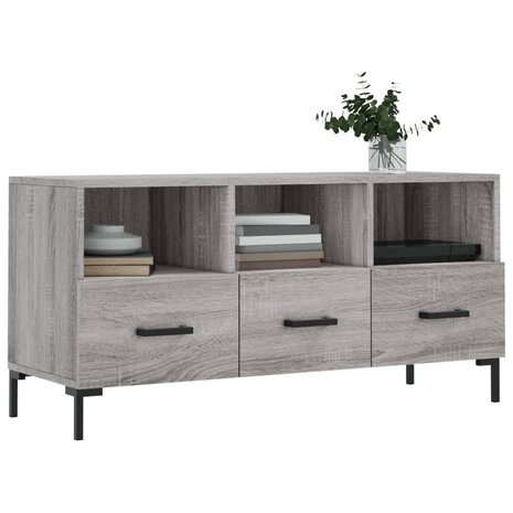 Tv-meubel 102x36x50 cm bewerkt hout grijs sonoma eikenkleurig 3