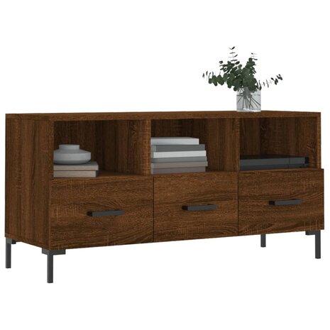 Tv-meubel 102x36x50 cm bewerkt hout bruin eikenkleur 3