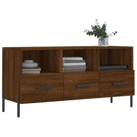 Tv-meubel 102x36x50 cm bewerkt hout bruin eikenkleur 3