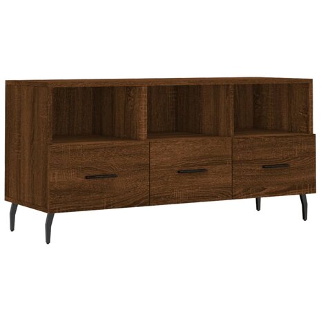 Tv-meubel 102x36x50 cm bewerkt hout bruin eikenkleur 2