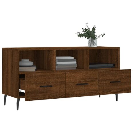 Tv-meubel 102x36x50 cm bewerkt hout bruin eikenkleur 4