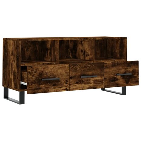 Tv-meubel 102x36x50 cm bewerkt hout gerookt eikenkleurig 6