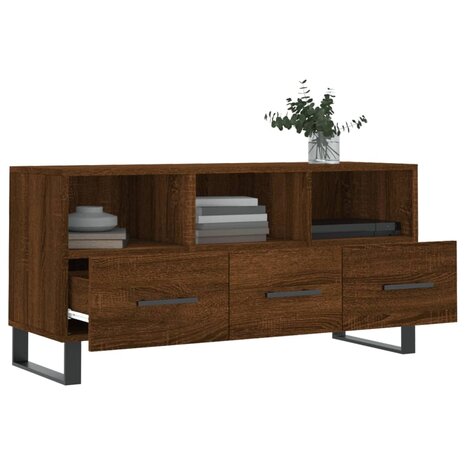 Tv-meubel 102x36x50 cm bewerkt hout bruin eikenkleur 4